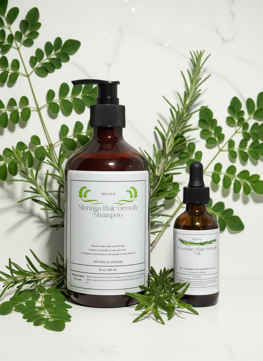 Moringa shampoo and Rosemary oil